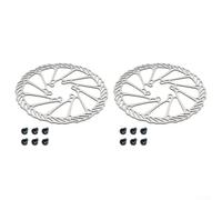 Honseadek Freno a disco per bicicletta in acciaio inossidabile per mountain bike e bici da strada, 160/180/203 mm, doppio foro di montaggio, design a 6 fori per una frenata migliorata (bianco, 160 mm)