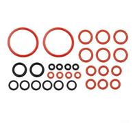 Honseadek Guarnizione O-ring in silicone per tubo di uscita della macchina da caffè, colore nero e rosso, parte di ricambio per manutenzione e riparazione di macchine da caffè (30 set)