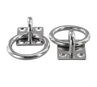 Honseadek Having Rings Plus Anchors for Boat Plate Applications 2pcs 304 acciaio inossidabile M8 Tie down 150kg Marine e 40x50mm Pad Eye Rigging con viti