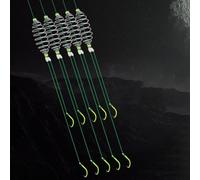 Honseadek Impianto anti-groviglio per pesca al pesce gatto con doppio amo esplosione a molla, pre-legato, pronto all'uso, design Iseama Ghost Dente per attrezzatura da pesca predatore (n. 12)