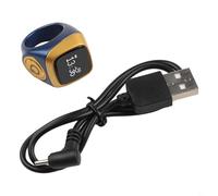 Honseadek IQibla - Anello Tasbih intelligente con display, contatore digitale impermeabile, promemoria vibrazione per i tempi di preghiera musulmana, app (18 mm blu)