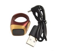 Honseadek IQibla - Anello Tasbih intelligente con display, contatore digitale impermeabile, promemoria vibrazione per i tempi di preghiera musulmana, app (colore curry da 20 mm)