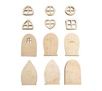 Honseadek Kit fai da te e per la porta del giardino fatato con mini porte vuote per decorazioni esterne in legno creativo 48 pezzi ideale per giardini delle fate (stili sottili)