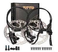 Honseadek Kit freno a disco idraulico a 4 pistoncini Mountain Bike con 160 mm in alluminio compatibile per Plus Right Front Left Alloy Caliper Is/pm Rotori