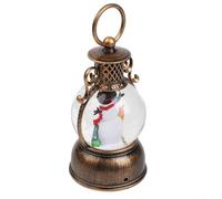 Honseadek Lanterna natalizia a forma di globo di neve, decorazione natalizia riempita d'acqua, luce calda e musica, effetto fiocchi di neve glitterati, doppia alimentazione USB o batteria, timer da 6