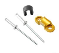 Honseadek Lega di alluminio per bicicletta guida cavo per strada per bici supporto linea freno - diametro massimo 6,3 mm, facile da installare con rivetto strumento e fibbia C, compat (dorato)