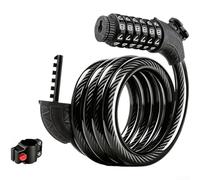 Honseadek Lucchetto per bicicletta resistente, con cavo in acciaio da 11 mm, combinazione a sei cifre, antifurto, per bicicletta, senza chiave, rinforzato, per uso portatile (A)