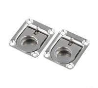 Honseadek Maniglia per pavimento in acciaio inox per ponte barca con meccanismo a molla, grado marino 304, anello di montaggio a incasso, confezione da 2