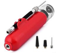 Honseadek Mini pompa portatile per palloni, pompa manuale a doppia azione per basket, calcio e pallavolo, con ago e ugelli, gonfiatore d'aria compatto da viaggio (rosso)