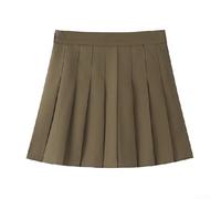 Honseadek Minigonna a pieghe a vita alta da donna, lunghezza corta, tennis | Gonna con cerniera e chiusura a bottone, tinta unita, casual, per uniforme in stile urbano, adatta per la scuola