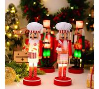 Honseadek Ornamento schiaccianoci dipinto a mano con lampada, decorazione natalizia a forma di soldato, decorazione natalizia per la casa e per tutto l'anno - Vacanze protettive (C)