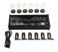 Honseadek Orologio digitale per decorazione domestica, IPS Nixie Tube Clock con display a 6 cifre, base LED RGB, alimentazione USB, schermo IPS personalizzabile, tubo fai da te retrò