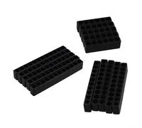 Honseadek Porta punte per punte per cacciavite a gambo esagonale da 1/4", organizer in plastica con 5, 10 e 12 fori, set da 15 pezzi (nero)