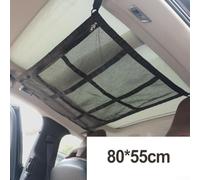 Honseadek Rete portaoggetti da 70 x 50 cm a 90 x 65 cm, per tettuccio auto, SUV, 8 kg di carico con cerniera, per viaggi e tasca da campeggio a doppio strato per berlina (8055 cm)