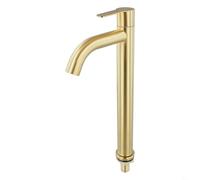 Honseadek Rubinetto per lavabo in acciaio inossidabile, rubinetto singolo per acqua fredda per lavandino, struttura in metallo 304, rubinetto standard per lavabo (L)