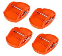 Honseadek RV per stabilizzatore Jack Pads 4-Pack con perni di bloccaggio | Per rimorchio da viaggio per camper quinta ruota, antiscivolo arancione piedi supporti per una maggiore stabilità e rapidità