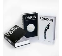 Honseadek Scatole decorative per libri, in cartone, 26,7 x 17 x 4,2 cm, libri decorativi alla moda, Parigi, New York, libri decorativi simulati per la decorazione della casa (New York)