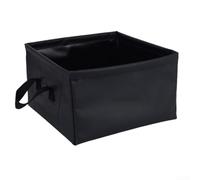 Honseadek Secchio d'acqua pieghevole da 13 l, con 3 strati in PVC extra spesso, per campeggio, escursionismo, pesca, lavabo pieghevole, secchiello per il ghiaccio, con manici rinforzati (nero)