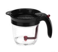Honseadek Separatore di grasso da 4 tazze con rilascio inferiore e coperchio colino per una cucina sana rimozione olio grasso utensile da cucina lavabile in lavastoviglie nero