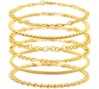 Honseadek Set Bracciali Donna Oro 18K Placcato Geometrico Bohemien | Placcatura oro 18K lucida, design geometrico per pulito, per stile unisex per versatile, ideale uso quotidiano