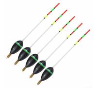 Honseadek Set di 5 galleggianti Bal con testa in rame e corpo in abete, boa verticale a resilienza per attrezzatura da pesca, formato facile da trasportare (30G)