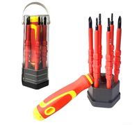 Honseadek Set di cacciaviti isolati 6 in 1 con punte magnetiche, strumento multifunzionale per elettricista, per riparazione di computer, laptop e elettronica, in acciaio al cromo vanadio