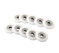 Honseadek Set di dieci ruote per porta scorrevole in carbonio, 19 mm, 23 mm, 25 mm di diametro, per porte scorrevoli in vetro, doccia, in nylon e acciaio, per box doccia (25 mm)