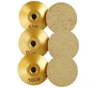 Honseadek Set di mole brasate da 50 mm, testa di rettifica brasata 3 pezzi, disco per lucidatura profilo bordo brasato, per marmo granito terrazzo quarzo taglio calcestruzzo
