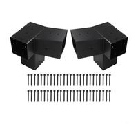 Honseadek Set di staffe inclinate per pergola, kit di staffe di estensione per montaggio a parete del tetto, 10,2 x 10,2 cm, verniciato a polvere, per portico, gazebo, cortile (sinistra 15° + destra