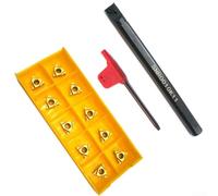 Honseadek SNR0010K11 - Set di portautensili per tornitura con 10 inserti in carburo 11IR A60, per lavorazione dei metalli CNC, finitura semifinitura