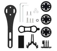 Honseadek Staffa in fibra di carbonio per cronometro con supporto flessibile a 180° per bici da strada - 3 basi incluse per Action Camera Plus Cyc (stile corto)