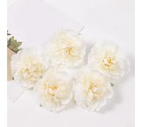 Honseadek Testine di peonia finte per artigianato fai da te e decorazioni per la casa, composizioni floreali artificiali per decorazioni nuziali, confezione da 2 (bianco)