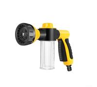 Honseadek Ugello spray da giardino ad alta pressione con 8 modalità di erogazione di sapone, per innaffiare le piante, lavaggio auto, spruzzatore di schiuma iniettore di schiuma (giallo)