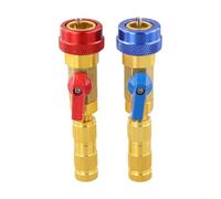Honseadek Valvola per auto R12 Quick Remover High/Low Set per Accoppiatore Core AC Systems - Adattabile Installatore Pressione R134a Avere Valvola a Sfera Rosso/Blu per Veicolo 2x Auto HVAC