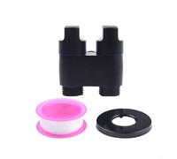 Honseadek Valvola triangolare G1/2 in due fuori doppio controllo lavatrice WC (nero)