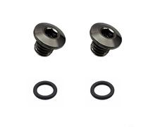 Honseadek Vite di spurgo per bicicletta, M5 x 5 mm, con O-Ring per maniglia del freno a disco dell'olio, tappo di ricambio in lega di titanio, leggero e resistente, confezione da 2 (nero)