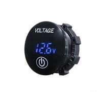 Honseadek Voltmetro RV 12-24 V, display digitale a LED CC, interruttore touch, monitoraggio della batteria in tempo reale, materiale ignifugo, adatto per camper, barca, roulotte (blu)