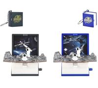 honselia 2 portachiavi a forma di libro pop-up per bambini, portachiavi pieghevoli 3D per bambini, regalo per bambini, Spazio
