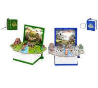 Honselia 2 Portachiavi Pop-up a Forma di Libro per Bambini, Pieghevoli 3D, Regalo Dinosauro