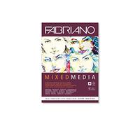 Fabriano Blocco di carta Mixed Media A4, 40 fogli 250 g/m², Bianco, per tecniche bagnate e asciutte