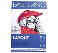 Honsell Fabriano Layout Block 21 x 29,7 cm, 75 g/m², 70 Fogli, Senza acidi, Superficie Liscia, Ideale per Schizzi, Disegni e Calligrafia, Bianco, A4