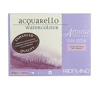Honsell 19303141 Fabriano Artistico Acquarello Watercolour, extra bianco, satinato pressato, 31 x 41 cm, 20 fogli da 300 g/m², cartoncino per acquerello di alta qualità, blocco incollato su 4 lati