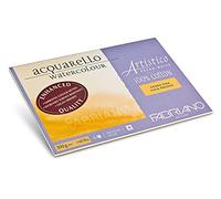 Honsell Fabriano Artistico Acquarello Watercolour, Extra Bianco, Grana fine Stampata a Freddo, 35,5 x 51 cm, 15 Fogli da 300 g/m², cartoncino per acquerelli di Alta qualità, Blocco incollato su 4 Lati