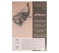 Honsell 31223 - Blocco da disegno, 80 g/m², DIN A2, 50 fogli, in carta riciclata ecologica al 100% con superficie ruvida, per disegnare e disegnare