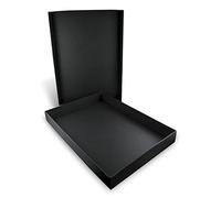 Honsell 81331 - Scatola portaoggetti con coperchio per formati DIN A4, dimensioni interne circa 32,5 x 23,0 x 3,5 cm, scatola in cartone nero con superficie satinata