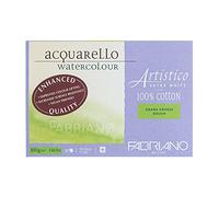 Honsell Artistico Acquarello Watercolour, extra bianco, grana grossa, 18 x 26 cm, 20 fogli da 300 g/m², carta acquerello di alta qualità, blocco 4 lati, vegano