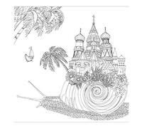 Honsell- Cornice casetta delle lumache, Formato 30 x 30 cm, Motivo prestampato da colorare con Colori acrilici, acquerelli e ad Olio e pennarelli e matite Colorate, Bianco, 12139