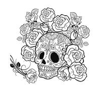 Honsell- Cornice Teschio, Formato 30 x 30 cm, Motivo prestampato da colorare con Colori acrilici, acquerelli e ad Olio e pennarelli e matite Colorate, Bianco, 12140