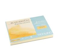 Honsell Fabriano Artistico Acquarello Watercolour, bianco naturale, grana fine pressata, 12,5 x 18 cm, 25 fogli da 300 g/m², cartoncino per acquerello di alta qualità, blocco 4 lati, vegano