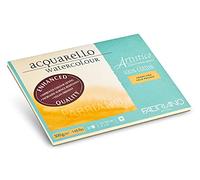 Honsell Fabriano Artistico Acquarello Watercolour, bianco naturale, grana fine pressata, 23x30,5cm, 20 fogli da 300g/m², cartoncino per acquerello di alta qualità, blocco 4 lati, vegano (71-19012330)